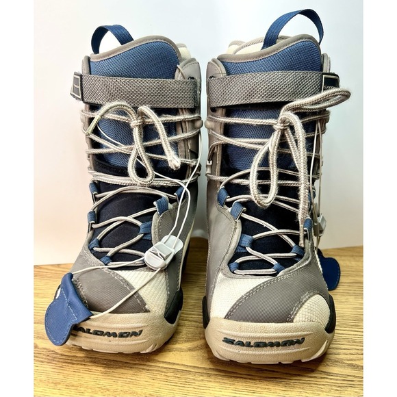 Salomon Shoes - Salomon Womens Snowboard Boots Size 6 Gray Blue Quick Lace All Mtn Freestyle